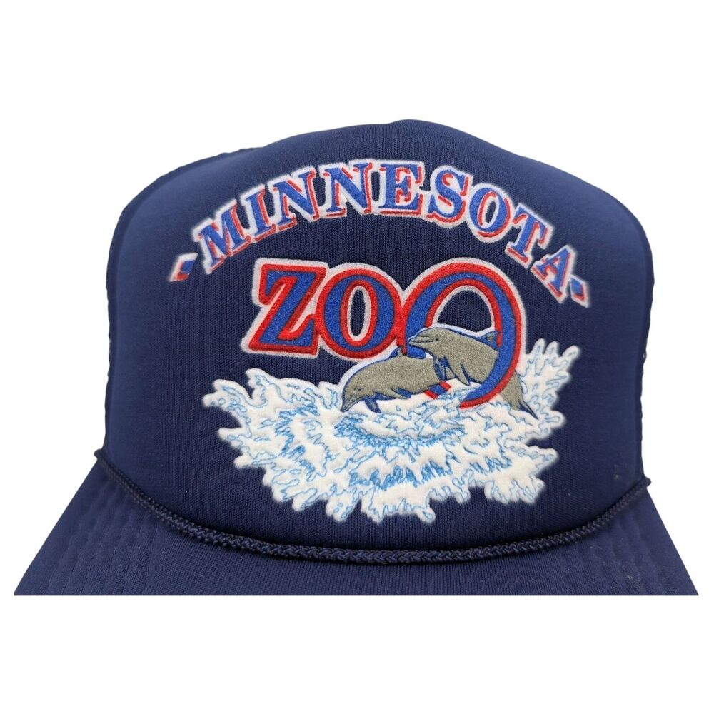 Vintage Minnesota MN Zoo Dolphin Hat Mesh Rope Snapback Blue OSFM - Picture 3 of 11